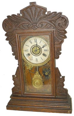 New Haven Clock Co. oak case kitchen clock, "Camden Line, Pattern C", C. 1907. — Antique Clocks Price Guide