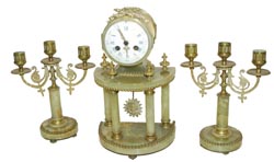 French three piece set, miniature size, delicate compared to other 3 piece sets we get. — Antique Clocks Price Guide