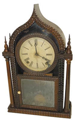 J.C. Brown, Forestville, Conn. Superb overall condition on this full ripple onion top. — Antique Clocks Price Guide