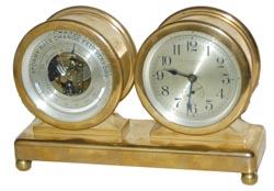 Chelsea Clock Company desk set, similar to their "Claremont" model, a clock and barometer set on one base. — Antique Clocks Price Guide