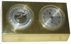 Chelsea Clock company desk set, similar in many ways to #536. The front of the brass case is engraved, "C. C. N." — Antique Clocks Price Guide