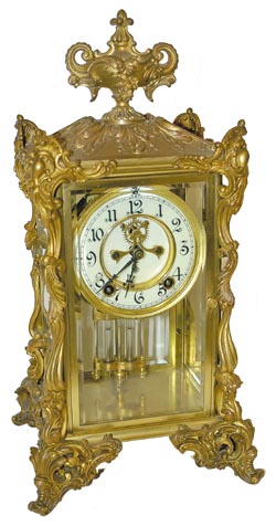 Ansonia Clock Co. crystal regulator, "Viscount", C. 1904. — Antique Clocks Price Guide