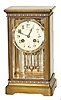 French crystal regulator, brass case, 4 good beveled glasses.