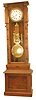 American walnut regulator case, C. 1880.