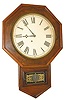 Label reads, "Barnes Bros. Clock Co." Octagon top, short drop case made of rosewood and standing 25.5" high.