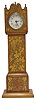 Miniature Grandfather clock Nice cherry or red oak, carved-etched case, grapes, leaves, vines.