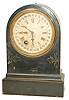 Terry Clock Co. iron case clock japanned inside and out, and ornamented in gilt, C. 1873.