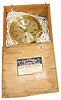 Seth Thomas chronometer in an original wood shipping box with a canceled 20 cent postage stamp, showing it was mailed From Seth Thomas Clock Co. Thomaston, Conn.