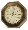 S. B. Jerome, 12" octagon gallery, covered with black leather, continuous brass trim around the octagon edge, and the glass buttons at the eight corners.