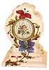 French porcelain clock, "Longwy" stamped into the pink case.