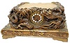 Black Forest carved clock case with French 8 day movement.