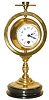 French clock, barometer, and compass, cased in a revolving ball, on a stand.