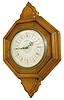 Contemporary wood gallery clock, made by, P.F. Bollenbach, Chicago, Illinois, U.S.A.