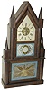 John Birge, Bristol, Conn. sharp Gothic-On-Frame with 8 day fusee spring movement, C. 1847.
