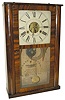 Early miniature cornice top (this one has lost the top) weight driven shelf clock, C. 1839.