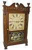 Smith's Clock Establishment, short transition carved column, feet, and splat, case, C. 1930's.