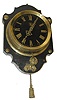 Cog Winder, unusual hanging brass and wood clock.
