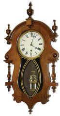 Ansonia Brass &amp; Copper Co. "Hanging Monogram", ca 1874. — Antique Clocks Price Guide