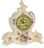 Ansonia Clock Co. Royal Bonn case made in Germany, with Ansonia's name for the clock, "La Vende", also imprinted on the case. — Antique Clocks Price Guide