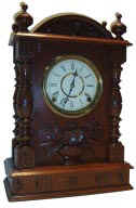 Kroeber "Cabinet No. 58", ca.1898, 16 inches high case, ash and walnut. — Antique Clocks Price Guide