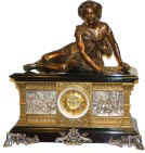 Ansonia Clock Company, their best of the best mantle clocks, the "Columbia", ca 1904, with the "Shepherd Boy" statue. — Antique Clocks Price Guide