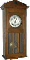 French box clock. Maybe a plain case, but definitely not plain inside the door. — Antique Clocks Price Guide