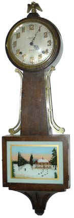 E. Ingraham Clock Co. banjo, "Yankee Clipper", ca 1934. — Antique Clocks Price Guide