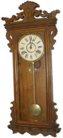 Ansonia Clock Co. hanging clock, the "Queen Mary", ca 1901. — Antique Clocks Price Guide
