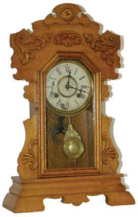 New Haven Clock Co. oak kitchen clock, one of their "Mersey Line", ca 1907. — Antique Clocks Price Guide