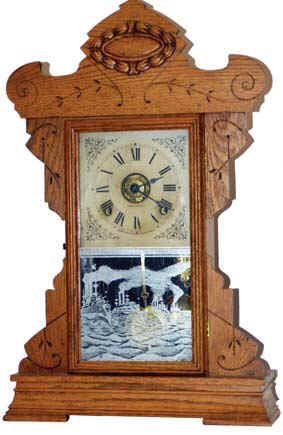 Seth Thomas oak mantle, the third and last of the "Fleet Series", ca 1909 to 1915. — Antique Clocks Price Guide