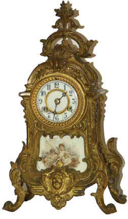 Waterbury Clock Co. metal case mantle clocks, the "Nantes", ca 1915. — Antique Clocks Price Guide