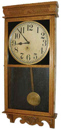 E. Ingraham Co. hanging clock, "store regulator", ca 1911. — Antique Clocks Price Guide