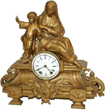 "Seth Thomas Sons &amp; Co., Thomaston, Ct.", signed on the round French type 8 day movement which is running nicely. — Antique Clocks Price Guide