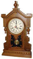 Large, very attractive walnut clock and shelf by Charlie Holland, late 20th century — Antique Clocks Price Guide