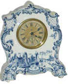 Ansonia Blue Delft porcelain clock. — Antique Clocks Price Guide