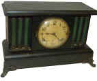 Wm. L. Gilbert Clock Co. cabinet clock, "Duand", on the label, but it is identical to the "Rockford" model in the catalogs, ca 1913. — Antique Clocks Price Guide