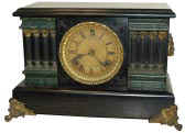 Waterbury Clock Co. enameled wood case, "Dwight", ca 1909. — Antique Clocks Price Guide