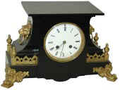 French black enameled iron clock, possibly made to have a small statue on top. — Antique Clocks Price Guide