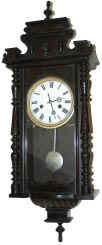 German? Wall clock, I thought, until I pulled the dial. Someone went to a great deal of trouble to make this clock look old and not a contemporary clock from the other side of the world. — Antique Clocks Price Guide