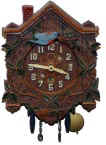 Lux Clock Co. cuckoo, Bluebird with red breast moves with the tick. — Antique Clocks Price Guide