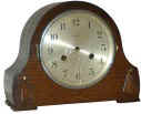 "Perivale British Clock Co.", small shelf clock, 8 day balance wheel movement, striking a standing gong. — Antique Clocks Price Guide
