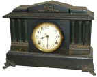 E. Ingraham Co. black mantle clock, "Cayenne", ca 1915. — Antique Clocks Price Guide