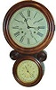 E. Ingraham & Co. Ionic mini calendar, ca.1880 mahogany 21.5 inches high, veneered case refinished and in excellent condition, old glasses.