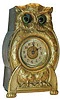 German Novelty Owl Clock, ca.1900's.