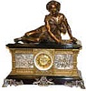 Ansonia Clock Company, their best of the best mantle clocks, the "Columbia", ca 1904, with the "Shepherd Boy" statue.