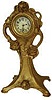 American made novelty clock, no name but there are 4 large roses and vines over the case.