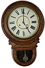 Waterbury Clock Co. wall clock, the "Andes", ca 1910, made with a calendar and no calendar, always in oak.