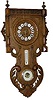 French balcony clock with a barometer, thermometer, and 8 day movement.