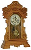 New Haven Clock Co. oak kitchen clock, one of their "Mersey Line", ca 1907.