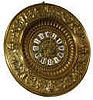 Hanging brass cased clock, ca late 1800's.